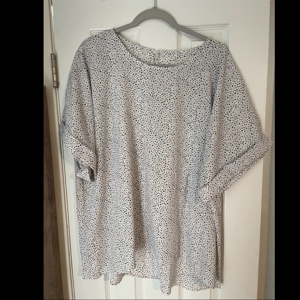 SHEIN White and black Dalmatian top NWOT